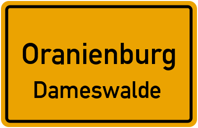 Straßenverzeichnis Oranienburg Dameswalde