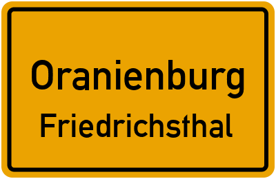 Straßenverzeichnis Oranienburg Friedrichsthal