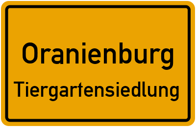 Straßenverzeichnis Oranienburg Tiergartensiedlung