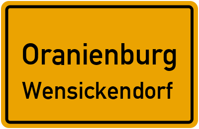 Straßenverzeichnis Oranienburg Wensickendorf