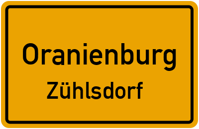 Straßenverzeichnis Oranienburg Zühlsdorf