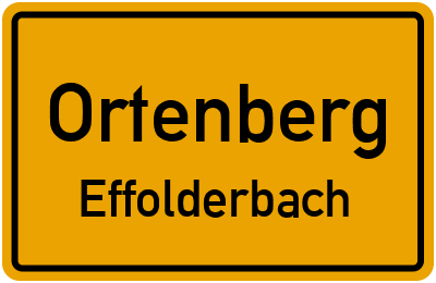 Ortsschild Ortenberg Effolderbach