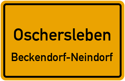 Straßenverzeichnis Oschersleben Beckendorf-Neindorf