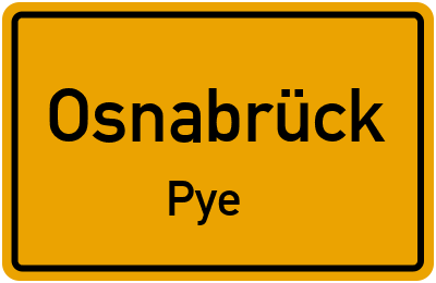 Ortsschild Osnabrück Pye