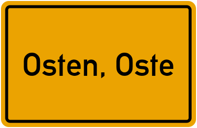 Ortsschild von Gemeinde Osten, Oste in Niedersachsen