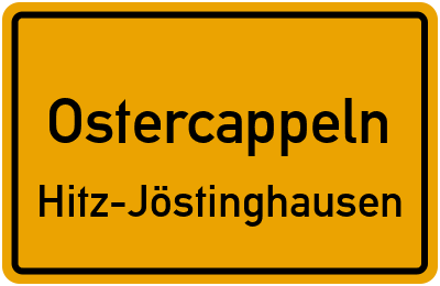 Ortsschild Ostercappeln Hitz-Jöstinghausen
