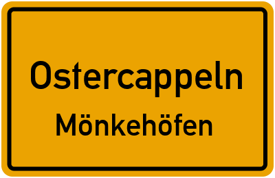 Ortsschild Ostercappeln Mönkehöfen
