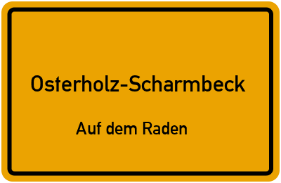 Straßenverzeichnis Osterholz-Scharmbeck Auf dem Raden