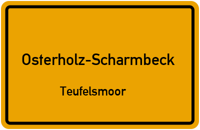 Ortsschild Osterholz-Scharmbeck Teufelsmoor