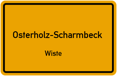 Straßenverzeichnis Osterholz-Scharmbeck Wiste