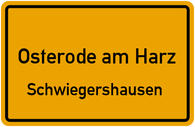 Straßenverzeichnis Osterode am Harz Schwiegershausen