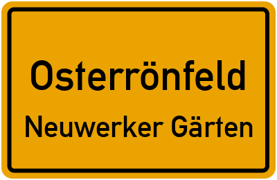 Straßenverzeichnis Osterrönfeld Neuwerker Gärten