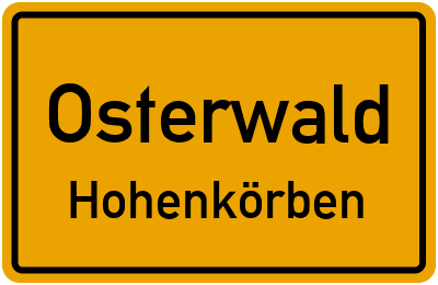 Straßenverzeichnis Osterwald Hohenkörben
