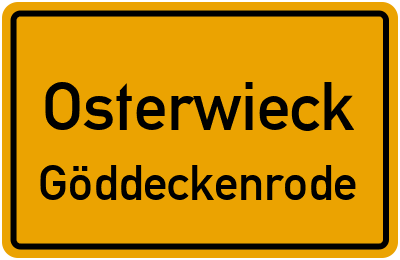 Straßenverzeichnis Osterwieck Göddeckenrode