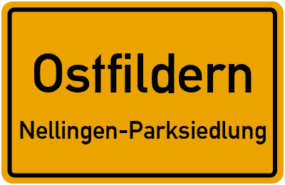 Ortsschild Ostfildern Nellingen-Parksiedlung
