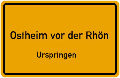 Straßenverzeichnis Ostheim vor der Rhön Urspringen