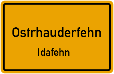 Straßenverzeichnis Ostrhauderfehn Idafehn