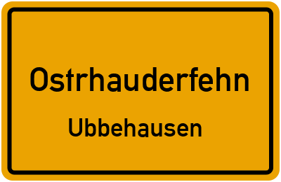 Ortsschild Ostrhauderfehn Ubbehausen