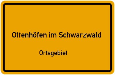 Ortsschild Ottenhöfen im Schwarzwald Ortsgebiet