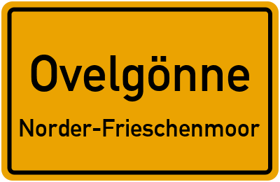 Ortsschild Ovelgönne Norder-Frieschenmoor