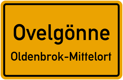 Ortsschild Ovelgönne Oldenbrok-Mittelort