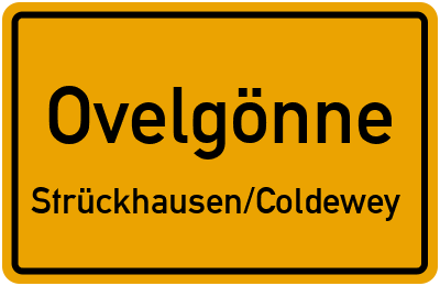 Ortsschild Ovelgönne Strückhausen/Coldewey