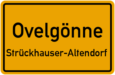 Ortsschild Ovelgönne Strückhauser-Altendorf