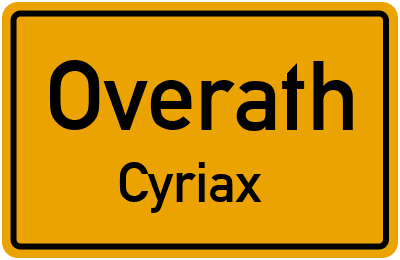 Straßenverzeichnis Overath Cyriax