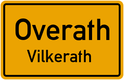 Ortsschild Overath Vilkerath