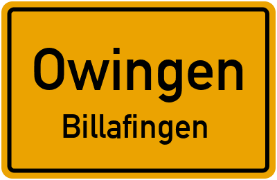 Straßenverzeichnis Owingen Billafingen