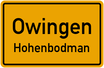 Straßenverzeichnis Owingen Hohenbodman