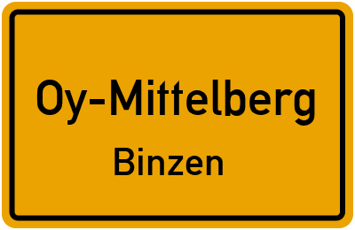 Straßenverzeichnis Oy-Mittelberg Binzen