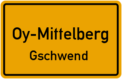 Straßenverzeichnis Oy-Mittelberg Gschwend
