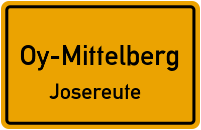 Straßenverzeichnis Oy-Mittelberg Josereute