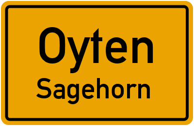 Ortsschild Oyten Sagehorn