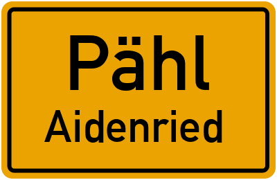Straßenverzeichnis Pähl Aidenried