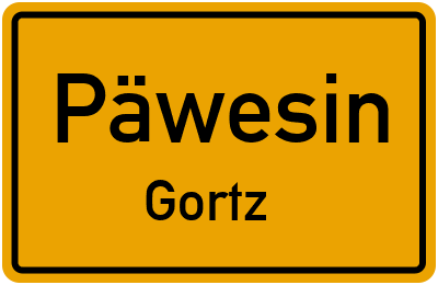 Straßenverzeichnis Päwesin Gortz