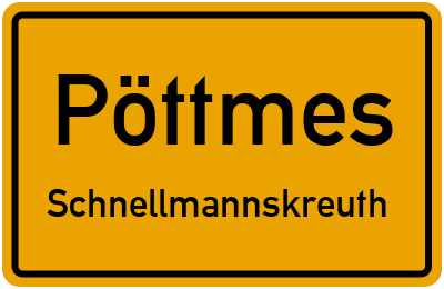Ortsschild Pöttmes Schnellmannskreuth