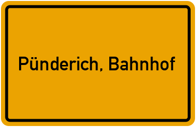 Ortsschild von Gemeinde Pünderich, Bahnhof in Rheinland-Pfalz