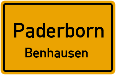 Ortsschild Paderborn Benhausen