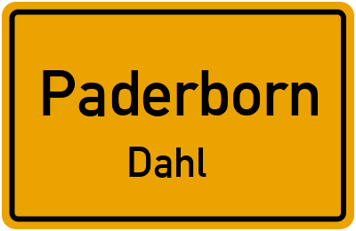 Ortsschild Paderborn Dahl