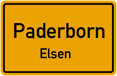 Ortsschild Paderborn Elsen