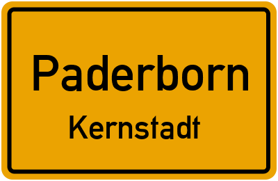 Ortsschild Paderborn Kernstadt