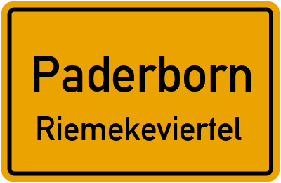 Straßenverzeichnis Paderborn Riemekeviertel