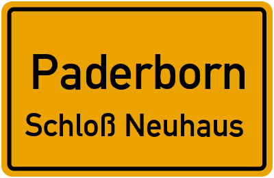 Ortsschild Paderborn Schloß Neuhaus