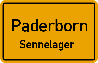 Ortsschild Paderborn Sennelager
