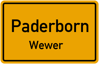 Ortsschild Paderborn Wewer