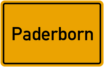 Ortsschild von Stadt Paderborn in Nordrhein-Westfalen