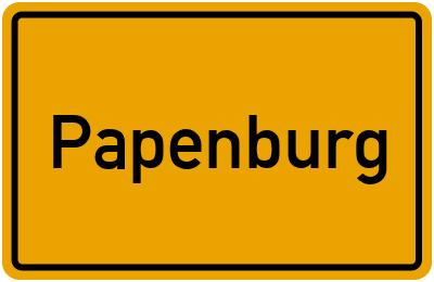 Ortsschild von Papenburg in Niedersachsen