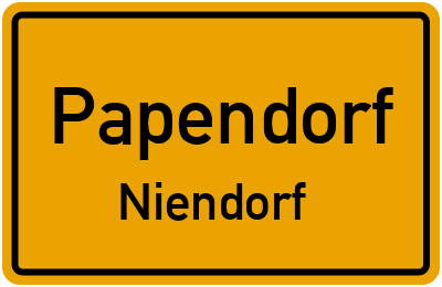 Straßenverzeichnis Papendorf Niendorf